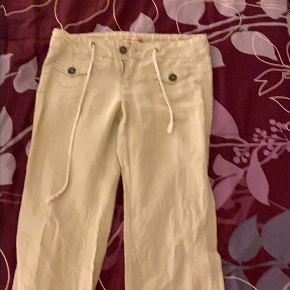 Beige boot cut pants